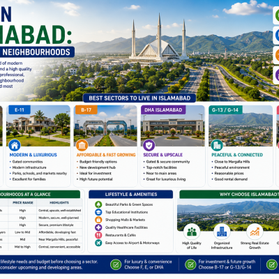 Living in Islamabad: Best Sectors and Neighbour hood